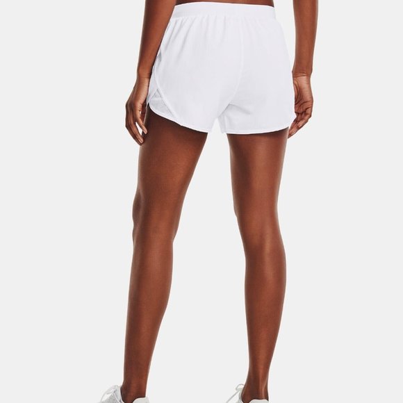 Under Armour Fly By 2.0 Running Athletic Shorts 1350196-100 White Womens Size XL - Picture 3 of 4